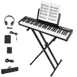 Garvee 61 Key Keyboard Piano, Full-Size Electric Keyboard Piano for Beginners, Portable Electric Piano with Stand, Headphones, Sustain Pedal, Handbag, Bluetooth, USB MIDI