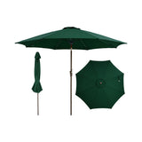 Garvee 10FT Outdoor Patio Umbrella, Outdoor Table Umbrella with Push Button Tilt and Crank, Market Umbrella with 8 Sturdy Ribs, UV Protection Waterproof for Garden Backyard Deck Pool, Dark Green - Dark Green