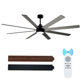 Garvee Modern 52-inch Low Profile Ceiling Fan with Light, Ultra-Quiet Reversible DC Motor, 8 Black Blades, Dimmable LED & 6 Wind Speeds, Flush Mount Ceiling Fan with Remote - Black