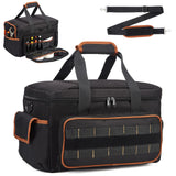 Garvee Heavy Duty 17 Inch Tool Bag for Men Women, Oxford Fabric Tool Tote with Multiple Pockets, Wide Mouth Opening, Adjustable Shoulder Strap, Organizer for Electricians Mechanics Carpenters HVAC