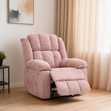 Garvee Oversized Manual Recliner Chair for Adults – 150° Adjustable Ergonomic Lounge, Extra Wide Seat, Overstuffed, Breathable Chenille Upholstery, Side Storage, Heavy-Duty Frame – Chenille | Pink - Linen&Pink