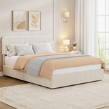 Garvee Modern Queen Size Platform Bed Frame – Light Beige Velvet Upholstery, Adjustable Channel Tufted Headboard, Wooden Slats Support, No Box Spring Needed, Easy Assembly, Color: Light Beige, Size: Q - Beige