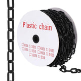 Garvee 240FT Plastic Barrier Chain Black, 6MM Thick Safety Chain with 1.5-Inch Links, UV Resistant Plastic Chain with 50 Hooks for Crowd Control, Parking Lots, Driveways, Construction & Queue Lines - Black