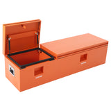 Garvee 56"X16"X14" Heavy Duty Steel Truck Bed Tool Box – Double Lid, Grooved Weatherproof Metal Chest with T-Handle & Side Handle, Durable Organizer for Pickup Truck, RV, Trailer, Front Double, Orange - Orange