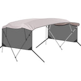 Garvee 4-Bow Bimini Top Replacement Canvas with 2 Mesh Sidewalls, 600D Heavy-Duty Waterproof Marine Canvas, UV-Resistant Boat Top Cover with Storage Boot, Fits 8'L x 97"-103"W (Frame Not Included) - Grey