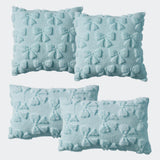 Garvee 4-Pack Bow Faux Fur Pillow Covers, Square & Lumbar Set 18x18/20x12 Inch, Faux Fur Plush Coquette Decor for Couch Sofa Bed, Blue - Blue