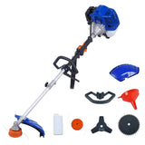 Garvee 43cc Gas Weed Wacker, 3-in-1 String Trimmer & Brush Cutter, Gas Powered Lawn Trimmer with Shoulder Strap & Anti-Vibration Handle - Blue