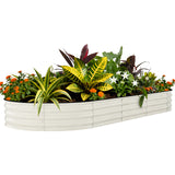 Garvee  8' X 4' X 1.5' Galvanized Metal Raised Garden Bed – Outdoor Planter Box for Vegetables, Flowers & Herbs – Rust-Resistant, Easy Assembly, Anti-Cut Design,Beige - Beige