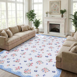 Garvee Foldable Printed Carpet - Washable Carpet, Living Room Carpet, Home Decor Rug, Easy Care Carpet, Soft Carpet - Blue