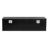 Garvee 60" x 16" x 13" Heavy Duty Black Steel Underbody Truck Tool Box – Weatherproof T-Handle Lock Storage Chest – Smooth Surface, Ideal for Pickups, Trailers, RVs, Black Base Silver Flower Spray Plastic, Underbody Tool Box - Black