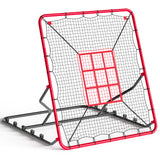 Garvee Heavy Duty 4x4.5ft Rebounder Net, 5-Angle Adjustable Baseball & Softball Pitchback Trainer for Backyard Throwing, Pitching & Fielding Practice - Red