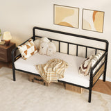 Garvee Heavy Duty Metal Twin Daybed Frame – Classic Headboard Sofa Bed – Steel Slats Support – Noise-Free – No Box Spring Needed – For Living Room, Bedroom, or Guest Room – Easy Assembly – Sandblasted Black - Black