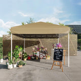Garvee 10x10FT Pop Up Canopy Tent – Heavy Duty Outdoor Storage Box Gazebo, One Push Setup, 3 Adjustable Heights  – Beach, Patio, Events – Khaki - Khaki