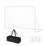 Garvee 6x4 FT Soccer Goals for Backyard - Steel Frame Portable Soccer Net with Ground Stakes, Easy Setup Training Goal for Kids & Youth - White