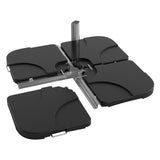 Garvee 4-Piece Patio Umbrella Base Stand, 220 lb Water/Sand Filled Heavy-Duty HDPE Offset Umbrella Holder with