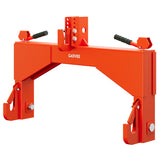 Garvee Heavy Duty 4000lbs 3-Point Quick Hitch for Category 2 Tractors - 5-Level Adjustable Bolt - 2" Receiver - Compatible with Cat 2 Implements - Farm Attachment - Orange - Orange