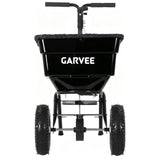 Garvee 100 lb Push Broadcast Spreader, T-Handle Walk-Behind Lawn & Garden Fertilizer Spreader with 58 L Hopper, 0–12 ft Coverage, 13" All-Terrain Wheels & 20-Level Flow Control for Seed, Fertilizer, Salt & Ice Melt, Green/Black - Black