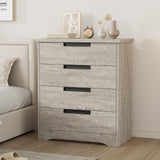 Garvee Modern 4 Drawer Dresser & Bedside table Set – Tall Wooden Storage Chest with Embedded Handles, Large Organizer for Bedroom, Closet, Nursery, Living Room – Durable Bedroom Furniture, Datong 40084 Gray - Light Grey