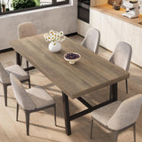 Garvee Industrial Pear Wood Dining Table for 6-8 – 70.87'' Rectangular Modern Farmhouse Table – Sturdy Metal Frame – Rustic Wooden Top – Easy Assembly – Kitchen or Dining Room – Color: Pear Wood