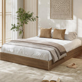 Garvee Minimalist Fluted Platform Bed Frame – Wooden, Low Profile, Sturdy Noise-Free Wood Base, Easy Assembly, No Box Spring Needed – King Size, Walnut Color (AAE35-13A)