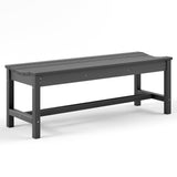 Garvee 48" HDPE Outdoor Bench, Gray Backless Garden Bench with Curved Seat, 800 lb Capacity for Patio, Porch, Park & Entryway - Gray