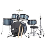 Garvee Kids Drum Set AD-300 Junior 5-Piece Full 16in Kit with Bass Drum & Pedal Hardwood Durable Beginner Boys Girls Blue Playroom