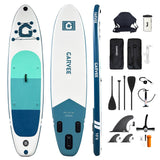 Garvee Inflatable Stand Up Paddle Board 10'6" x 31.5" x 6", Ultra-Light SUP with Kayak Seat & Complete Accessories, 400lbs Weight Capacity, Non-Slip Deck for Fishing, Yoga, Surfing, Travel - Blue/Teal - Blue