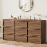 Garvee 9 Dressers for Bedroom, 58.7" Wide Dresser, Freestanding Horizontal Drawer with Storage, Wooden Closet Chest Storage for Living Room, Hallway