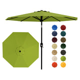 Garvee 10 ft Outdoor Patio Umbrella with 8 Sturdy Ribs, Crank Lift, Push-Button Tilt & UV-Resistant Waterproof Canopy for Garden, Deck, Pool & Yard, Grass Green - Grass Green