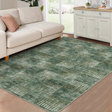 Garvee Sage Green Modern Abstract 4x6 Area Rug - Washable Low Pile, Non-Slip Rubber Backing - Soft, Collapsible Accent Rug for Living Room, Bedroom, Kitchen, Nursery, Home Office - Sage Green