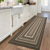 Garvee 2x6 Runner Rugs Braided Printed Low Pile Soft Pearl Velvet Non-Slip Backing Machine Washable Hallway Entryway Brown - Brown