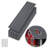 Garvee Corrugated Metal Roofing Panels 20-Pack, 6.1ft Heavy-Duty Galvanized Steel Roof Sheets (73.2"x 16.77") with Screws, All-Weather Matte Gray Siding Wall Panels for Shed, Carport, Fence - Gray