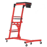 Garvee Topside Automotive Creeper for Trucks 49-76" Adjustable Height Heavy Duty 400 LBS Steel Foldable with Cushioned Pad & Lockable Casters for Garage Use, Red - Red
