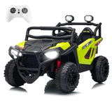 Garvee 24V 2-Seater Electric UTV Ride-On Truck for Kids Ages 2-8 – Battery Powered, Remote Control, 4-Wheel Suspension, Gradual Power-Up, 3 Speeds, LED Lights, Wireless – Fluorescent Green - Green