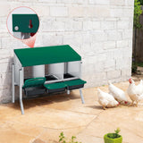 Garvee 3-Compartment Galvanized Steel Chicken Nesting Box – Roll-Away Tray & Freestanding Bracket Legs, Green - Green