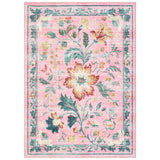 Garvee Washable Floral Area Rug - Non-Slip, Collapsible, Pet Friendly, Easy to Clean Carpet - Ideal for Living Room or Bedroom - Home Decor - Pink, 5x7ft - Pink