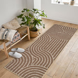 Garvee Modern Bordered Machine Washable Rug,Ultra-Thin Soft Rugs for Bedroom Entryway Living Room - Taupe