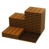 Garvee Polymer Composite Deck Tiles 27 Pcs 12x12 Inch Waterproof Anti-Slip Durable HDPE Wood-Grain Interlocking for Patio Balcony Poolside - Teak-2