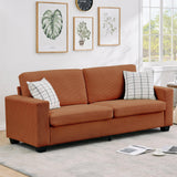 Garvee 84" Modern Loveseat Sofa for Living Room, Corduroy Upholstered Sofa with Wide Armrests, 2-3 Plush Deep Seat Sofa Couch  for Living Room, Apartment, Orange - Orange | Corduroy