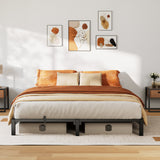 Garvee Queen Bed Frame Metal 8 Inch, Heavy Duty Platform Bed Frame with Reinforced Slats Support, 800 Lbs Load Capacity, Noise Free, No Box Spring Needed and Screws, Tool-Free Assembly - 8 Inch Hight