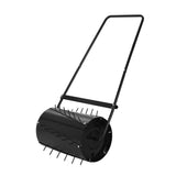 Garvee 23" Lawn Roller with Spike Aerator, 2-in-1 Steel Drum, 13 Gallon Water/Sand Fillable, Push or Tow Behind Grass Roller for Lawn Leveling & Soil Aeration, Black - Black