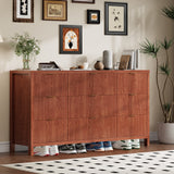 Garvee Fluted 9-Drawer Dresser Chest - Mid Century Modern Wood Storage Cabinet - Spacious Bedroom Organizer - Farmhouse Long Horizontal Drawers, Walnut Finish - Walnut