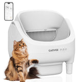 Garvee Self-Cleaning Cat Litter Box with App Control, Automatic Litter Box with Odor-Free 10.5L Bin, Whisper-Quiet, 7-Layer Safety, Open-Top Design for Large & Multiple Cats, White - White