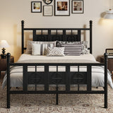 Garvee Full Size Bed Frame with Headboard and Footboard, Metal Full Bed Frame w/ Vintage Circular Design & Storage Space Under Bed, No Box Spring Required, Easy Assembly, Noise-Free (Black, Full) - Black