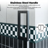 Garvee Modern Frameless Sliding Shower Door – 44-48" W x 76" H, 8mm Clear Tempered Glass, Single Sliding with Fixed Panel, Matte Black Stainless Steel Rail, Easy-Clean – 76*48” 8mm tempered glass, matte black - Matte Black (Round Rail)