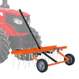 Garvee Tow Behind Lawn Rake 40-Inch Dethatcher with 20 Steel Tines Heavy-Duty Steel Frame Adjustable Weight Tray for ATV Mower Garden Farm