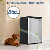 Garvee Energy-Efficient Mini Fridge with Freezer, 4.5 Cu.Ft Compact Refrigerator - Adjustable Thermostat, Low Noise, Reversible Door - Ideal for Bedroom, Office, Dorm
