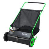 Garvee 26-Inch Push Lawn Sweeper, 7 Cu Ft Yard Leaf Collector with 4 Spinning Brushes, 10-Level Height Adjustment, Steel Frame & Rubber Tires for Grass, Leaves & Pine Needles