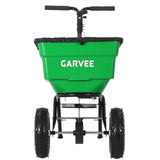 Garvee 100 lb Push Broadcast Spreader, T-Handle Walk-Behind Lawn & Garden Fertilizer Spreader with 58 L Hopper, 0–12 ft Coverage, 13" All-Terrain Wheels & 20-Level Flow Control for Seed, Fertilizer, Salt & Ice Melt, Green/Black - Green