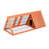 Garvee Wooden Outdoor Small Animal Hutch with Run and Double Doors – Portable A-Frame Rabbit Cage, Chicken & Quail Coop – Ventilated Shelter for Rabbits, Guinea Pigs, Hamsters – Bright Orange Red